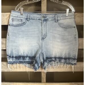 Judy Blue 2XL Denim Cut Off Shorts High Rise 4” Inseam Light Wash